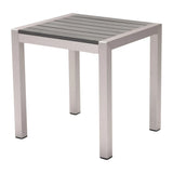 Cosmopolitan Side Table Brushed Aluminum Outdoor Side Tables LOOMLAN By Zuo Modern