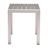 Cosmopolitan Side Table Brushed Aluminum Outdoor Side Tables LOOMLAN By Zuo Modern