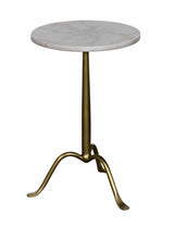 Cosmopolitan Steel and Marble White Round Side Table Side Tables LOOMLAN By Noir