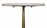 Cosmopolitan Steel and Marble White Round Side Table Side Tables LOOMLAN By Noir