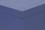 Cosmos Leather and Mdf Blue Nesting Boxes Set of 3 Boxes & Bowls LOOMLAN By Sarreid