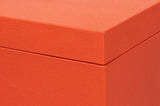 Cosmos Leather and Mdf Orange Nesting Boxes Set of 3 Boxes & Bowls LOOMLAN By Sarreid