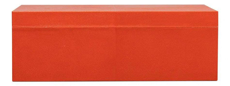 Cosmos Leather and Mdf Orange Nesting Boxes Set of 3 Boxes & Bowls LOOMLAN By Sarreid