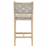 Costa Counter Stool Taupe & White Rope Mahogany Wood Counter Stools LOOMLAN By Essentials For Living