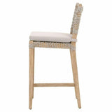 Costa Counter Stool Taupe & White Rope Mahogany Wood Counter Stools LOOMLAN By Essentials For Living