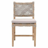 Costa Dining Chair Set of 2 Taupe & White Rope Mahogany Wood Dining Chairs LOOMLAN By Essentials For Living