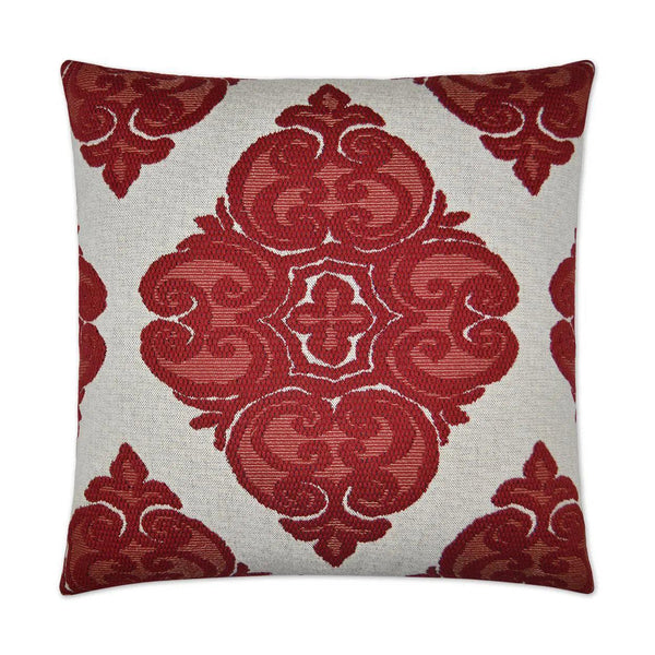 Cotillion Red Throw Pillow With Insert Throw Pillows LOOMLAN By D.V. Kap