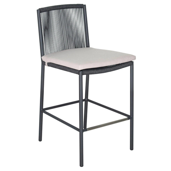 Counter Height Chair Set of Two - Grey Outdoor Outdoor Counter Stools LOOMLAN By Seasonal Living