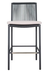 Counter Height Chair Set of Two - Grey Outdoor Outdoor Counter Stools LOOMLAN By Seasonal Living