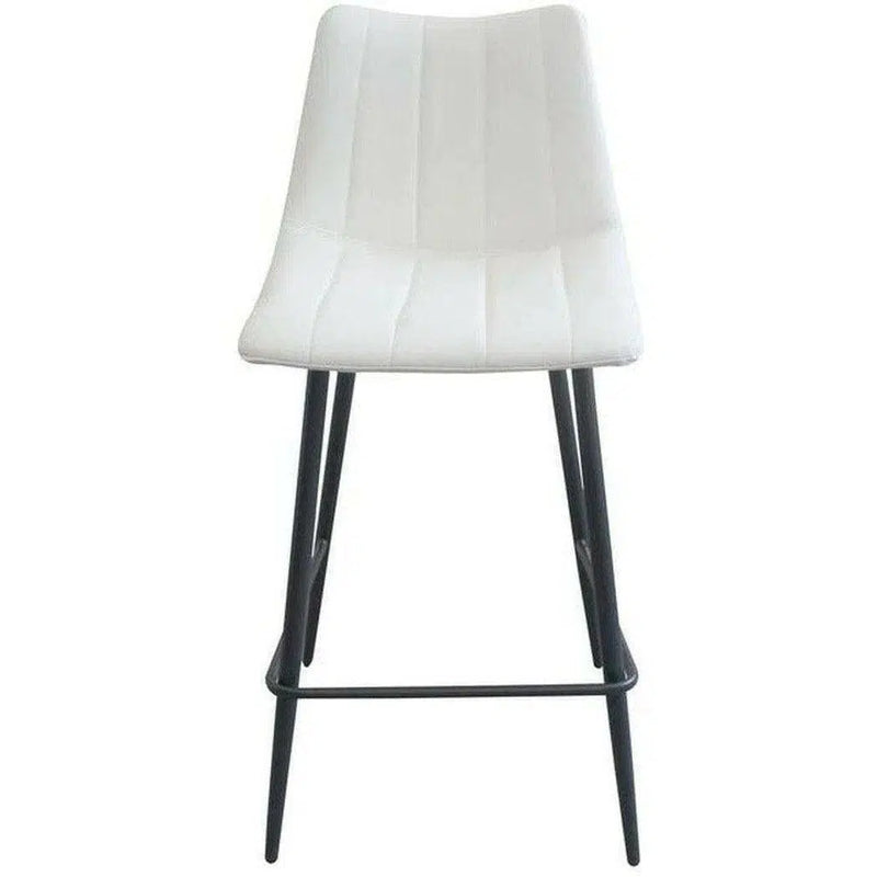 Counter Stool Ivory (Set of 2) White Contemporary Counter Stools LOOMLAN By Moe's Home