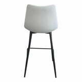 Counter Stool Ivory (Set of 2) White Contemporary Counter Stools LOOMLAN By Moe's Home