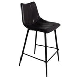 Counter Stool Matte Black (Set of 2) Black Contemporary Counter Stools LOOMLAN By Moe's Home