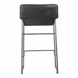 Counter Stool Onyx Black Leather Black Contemporary Counter Stools LOOMLAN By Moe's Home