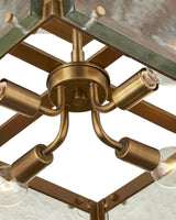 Countervail Metal and Glass Gold Square Semi-Flush Mount Flush Mounts LOOMLAN By Currey & Co