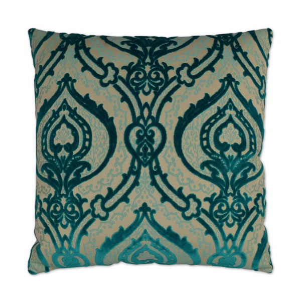 Couture Turquoise Throw Pillow With Insert Throw Pillows LOOMLAN By D.V. Kap