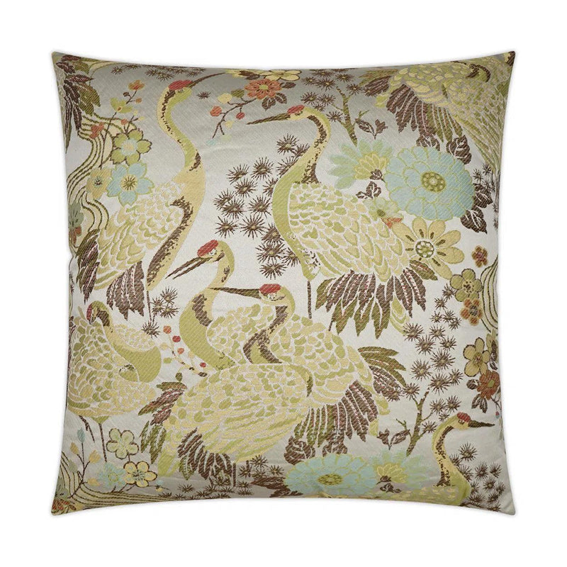 Crane Celadon Lime Throw Pillow With Insert Throw Pillows LOOMLAN By D.V. Kap