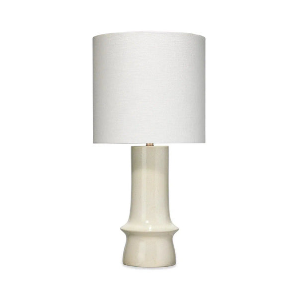 Cream Ceramic Crest Table Lamp Table Lamps LOOMLAN By Jamie Young