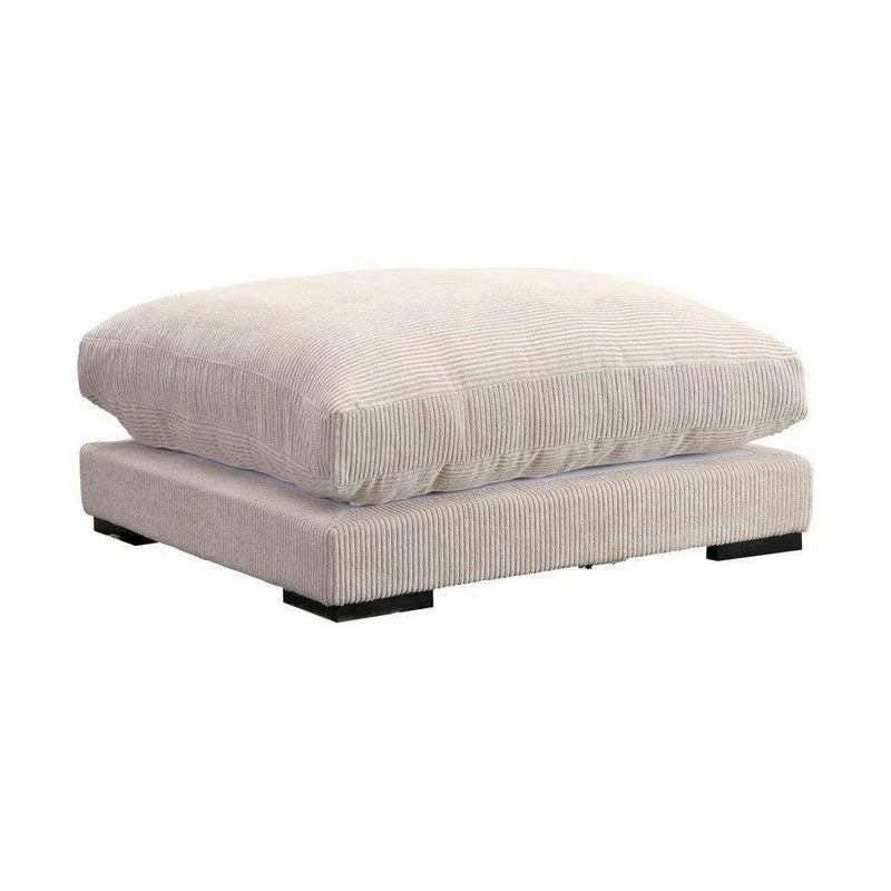 Cream Corduroy Couch Down Filled Modular Ottoman Modular Components LOOMLAN By Moe's Home