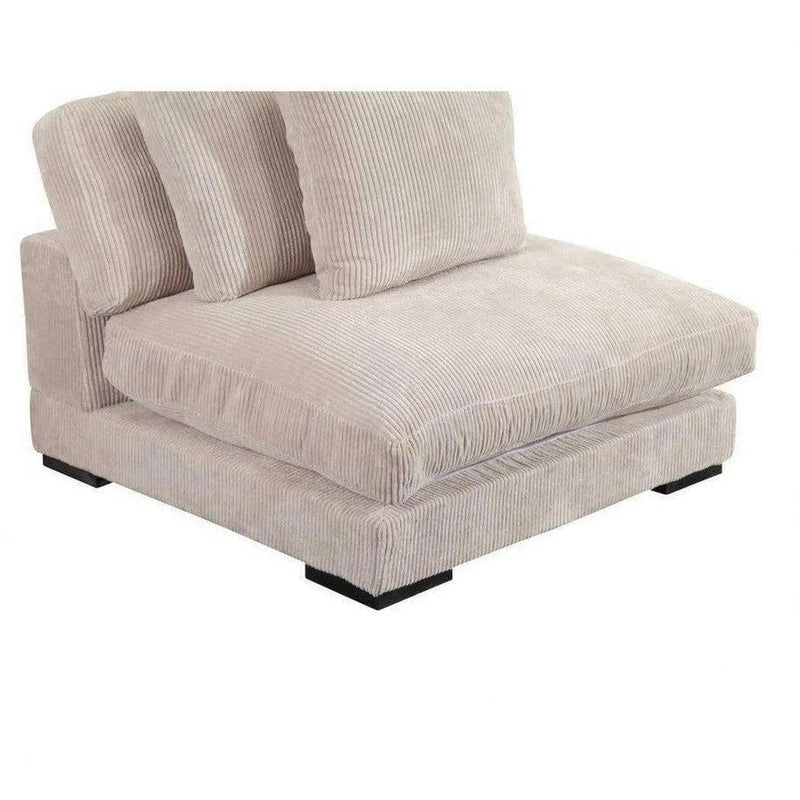 Cream Corduroy Couch Down Filled Slipper Chair Modular Modular Components LOOMLAN By Moe's Home