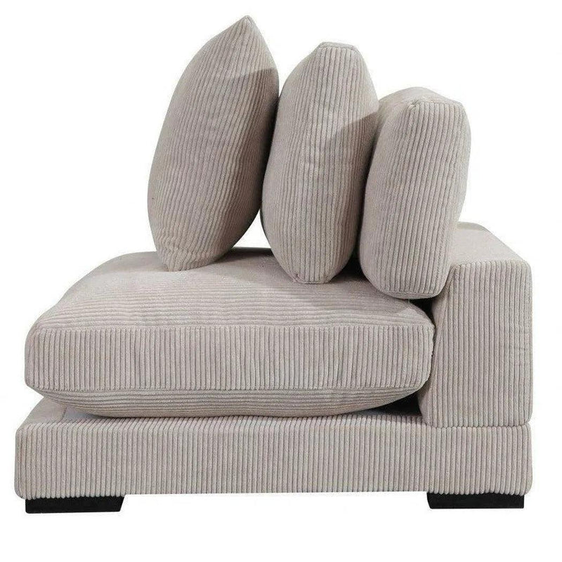 Cream Corduroy Couch Down Filled Slipper Chair Modular Modular Components LOOMLAN By Moe's Home