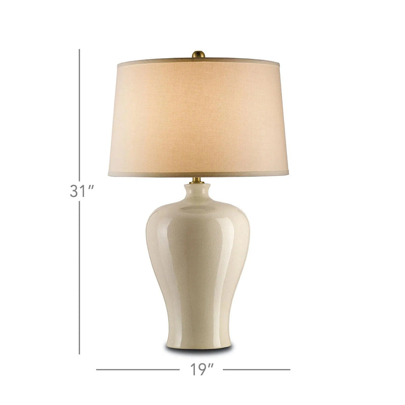 Cream Crackle Blaise Table Lamp Table Lamps LOOMLAN By Currey & Co