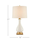 Cream Crackle Brass Lynton Cream Table Lamp Table Lamps LOOMLAN By Currey & Co