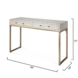 Cream Faux Patterned Leather Iron Kain Console Console Tables LOOMLAN By Jamie Young