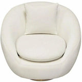 Cream Velvet Swivel Accent Chair Gold Accent Band Club Chairs LOOMLAN By Diamond Sofa