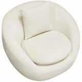 Cream Velvet Swivel Accent Chair Gold Accent Band Club Chairs LOOMLAN By Diamond Sofa