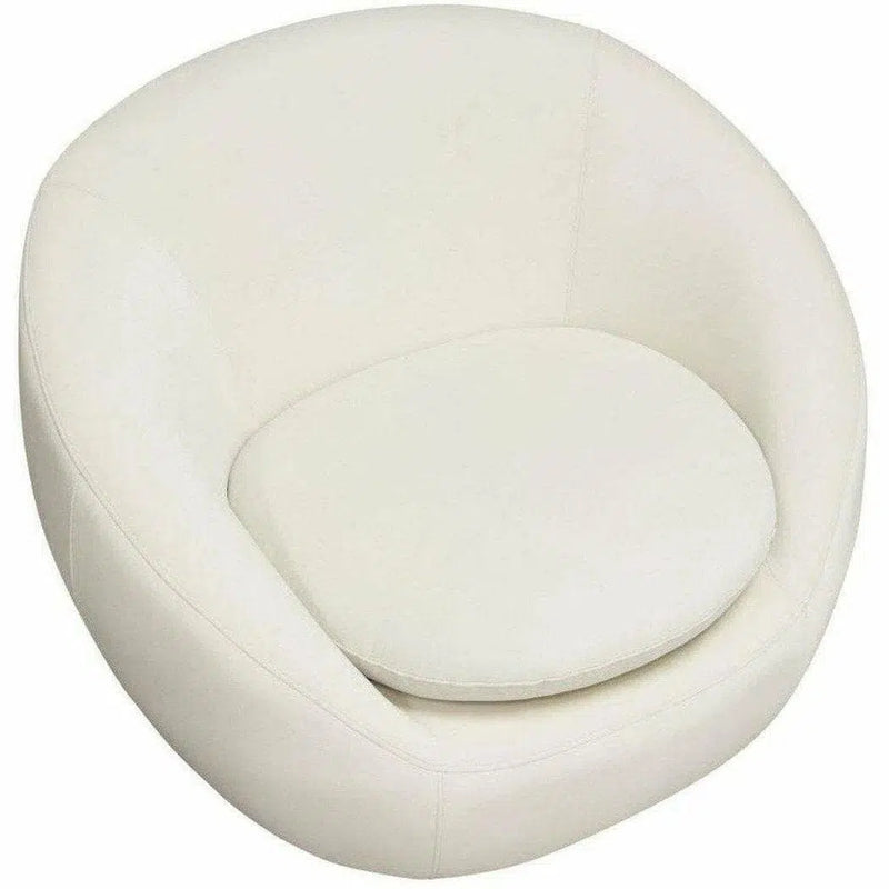 Cream Velvet Swivel Accent Chair Gold Accent Band Club Chairs LOOMLAN By Diamond Sofa