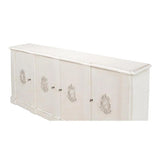 Crested Wall Cabinet Antiqued White Sideboard Sideboards LOOMLAN By Sarreid