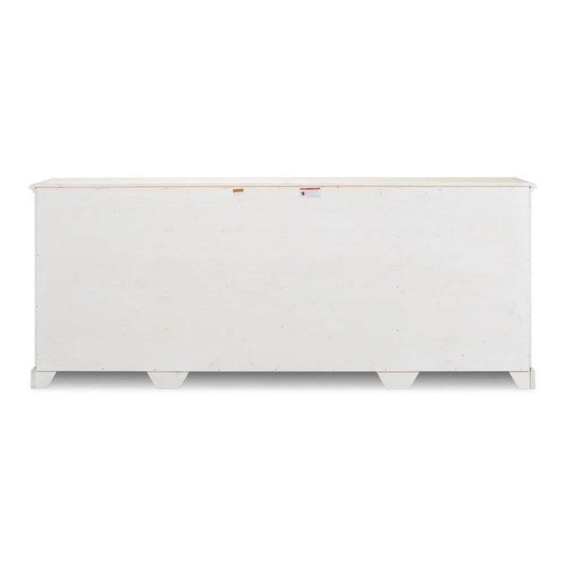 Crested Wall Cabinet Antiqued White Sideboard Sideboards LOOMLAN By Sarreid