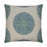 Crillon Aqua Blue Throw Pillow With Insert Throw Pillows LOOMLAN By D.V. Kap