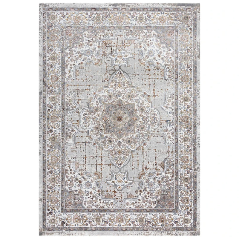 Cris Floral Medallion Gray Area Rugs For Living Room Area Rugs LOOMLAN By LOOMLAN