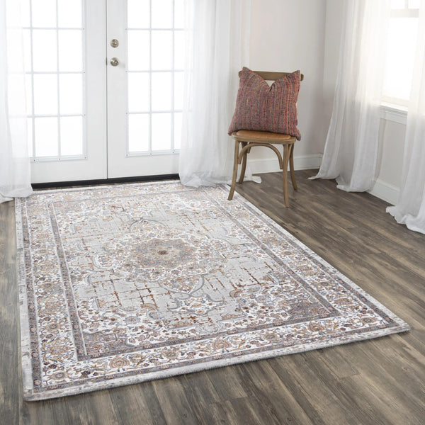 Cris Floral Medallion Gray Area Rugs For Living Room Area Rugs LOOMLAN By LOOMLAN