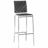 Criss Cross Bar Chair (Set of 2) Black Bar Stools LOOMLAN By Zuo Modern