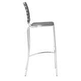 Criss Cross Bar Chair (Set of 2) Black Bar Stools LOOMLAN By Zuo Modern