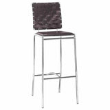 Criss Cross Bar Chair (Set of 2) Espresso Bar Stools LOOMLAN By Zuo Modern