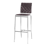 Criss Cross Bar Chair (Set of 2) Espresso Bar Stools LOOMLAN By Zuo Modern