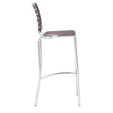 Criss Cross Bar Chair (Set of 2) Espresso Bar Stools LOOMLAN By Zuo Modern