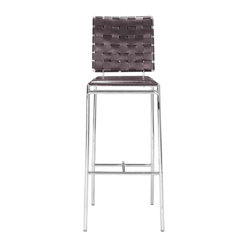 Criss Cross Bar Chair (Set of 2) Espresso Bar Stools LOOMLAN By Zuo Modern