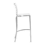 Criss Cross Bar Chair (Set of 2) White Bar Stools LOOMLAN By Zuo Modern