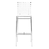 Criss Cross Bar Chair (Set of 2) White Bar Stools LOOMLAN By Zuo Modern