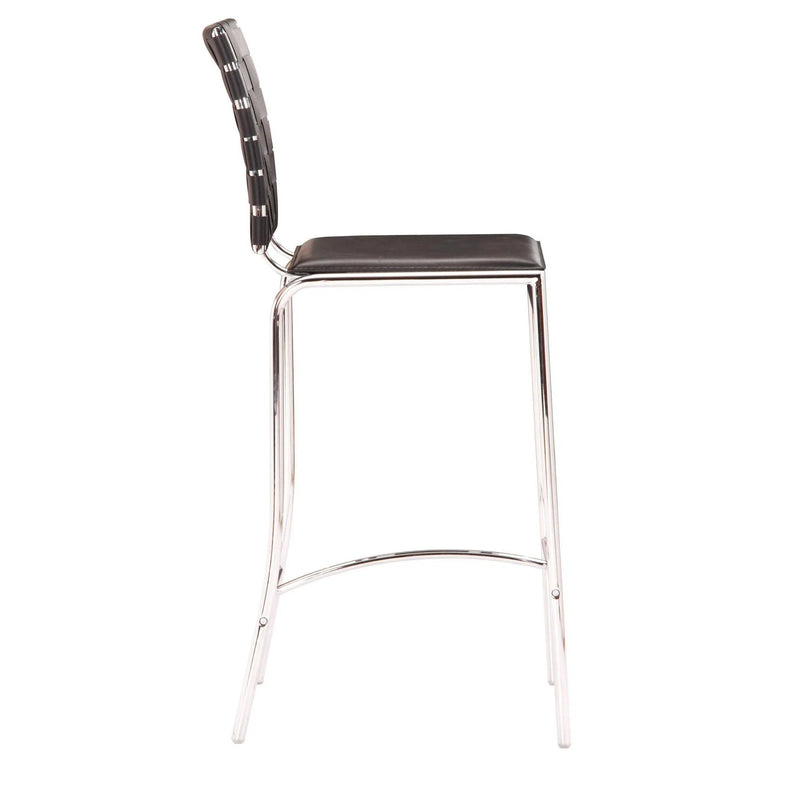 Criss Cross Counter Chair (Set of 2) Black Counter Stools LOOMLAN By Zuo Modern