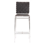 Criss Cross Counter Chair (Set of 2) Black Counter Stools LOOMLAN By Zuo Modern