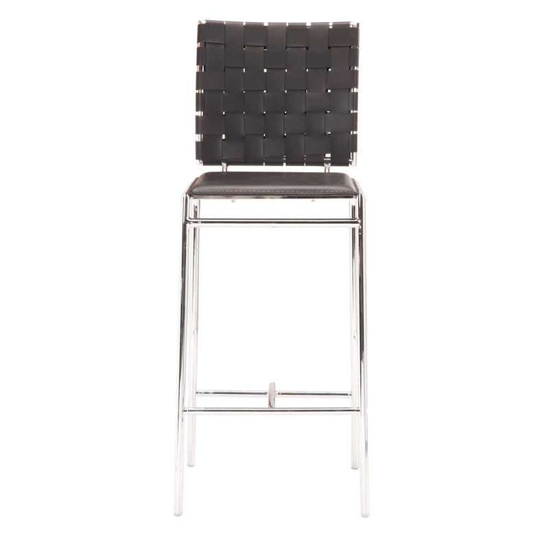 Criss Cross Counter Chair (Set of 2) Black Counter Stools LOOMLAN By Zuo Modern