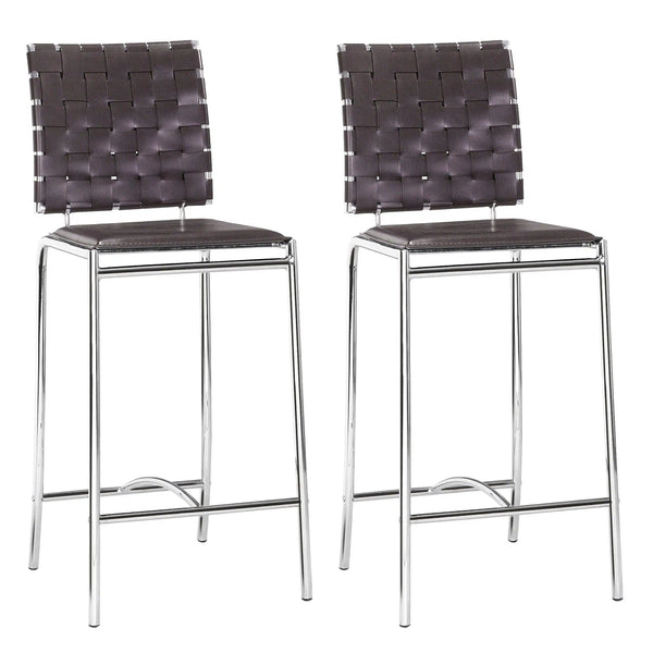 Criss Cross Counter Chair (Set of 2) Espresso Counter Stools LOOMLAN By Zuo Modern