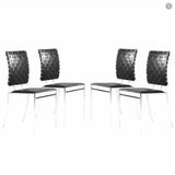 Criss Cross Leather Upholstered Armless Dining Chair (Set Of 4)