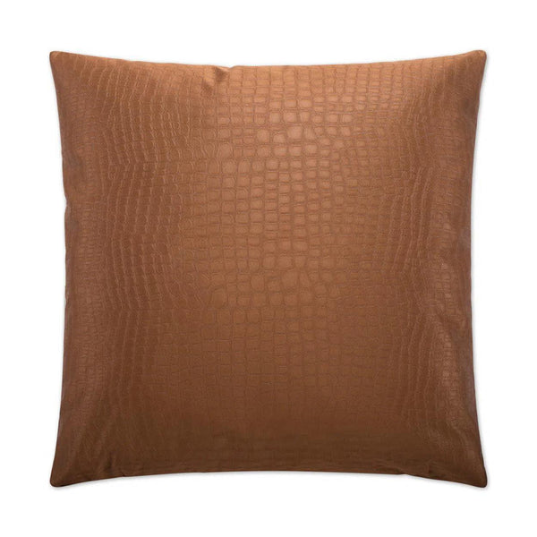 Croc Copper Throw Pillow With Insert Throw Pillows LOOMLAN By D.V. Kap