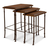 Croc Leather Nesting Tables Set 3 Side Tables LOOMLAN By Sarreid